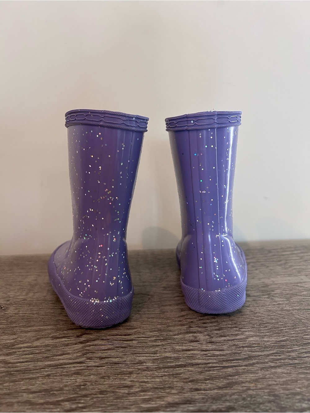 Hunter Kids Purple Glitter Rain Boots - Picture 3 of 6